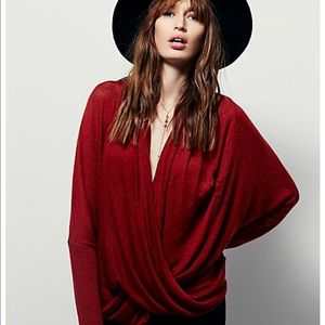 Free people long sleeved T-shirt top.